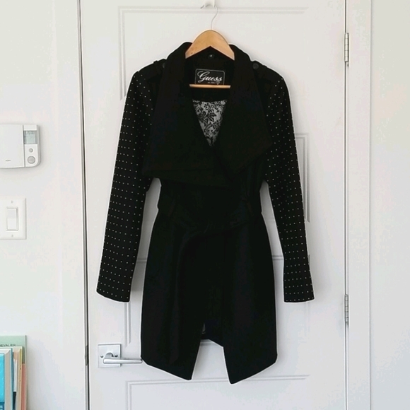 Guess Black Coat with Silver Beads - Picture 2 of 8